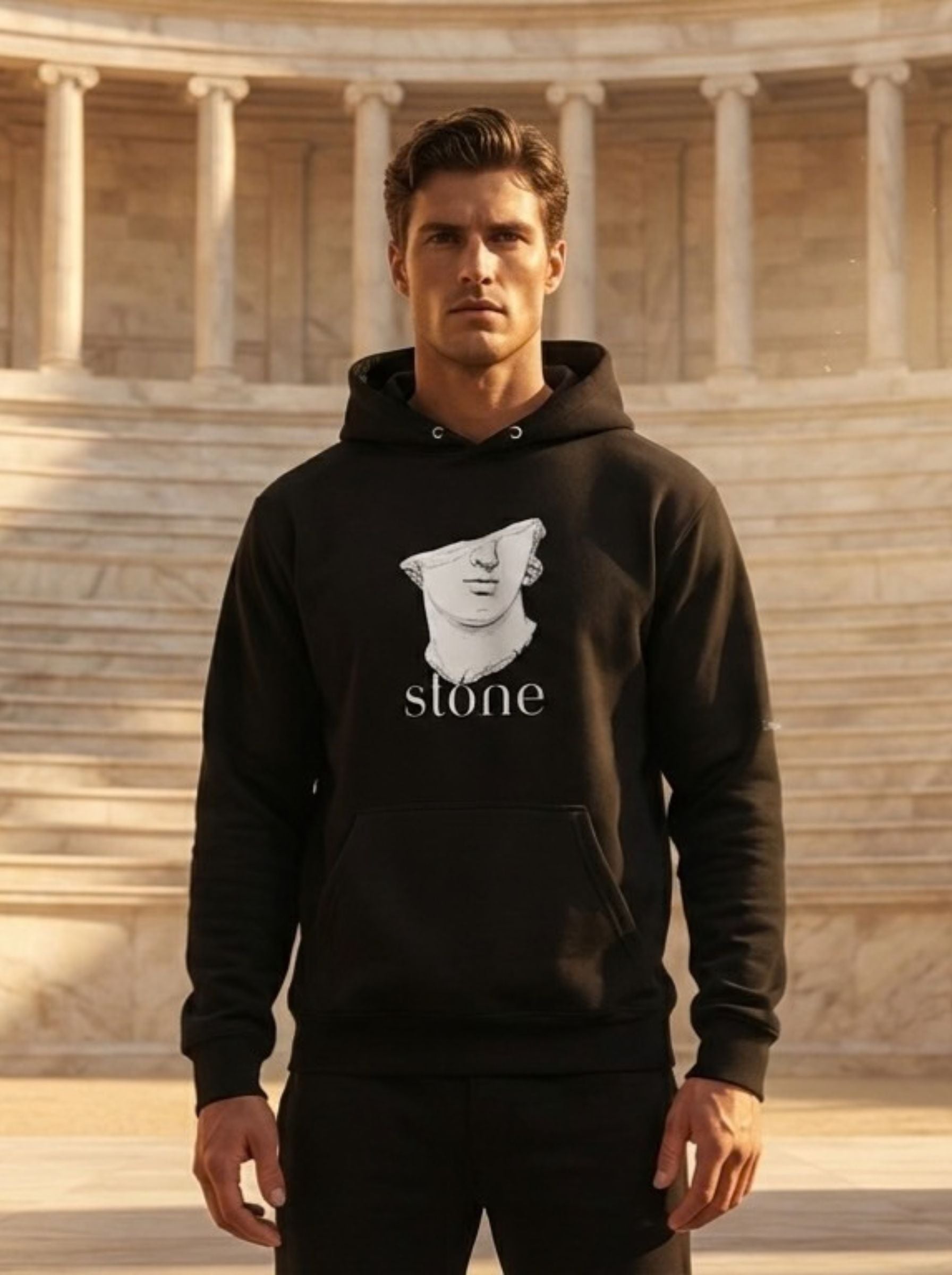 Hoodie Homme Helléniste Noir